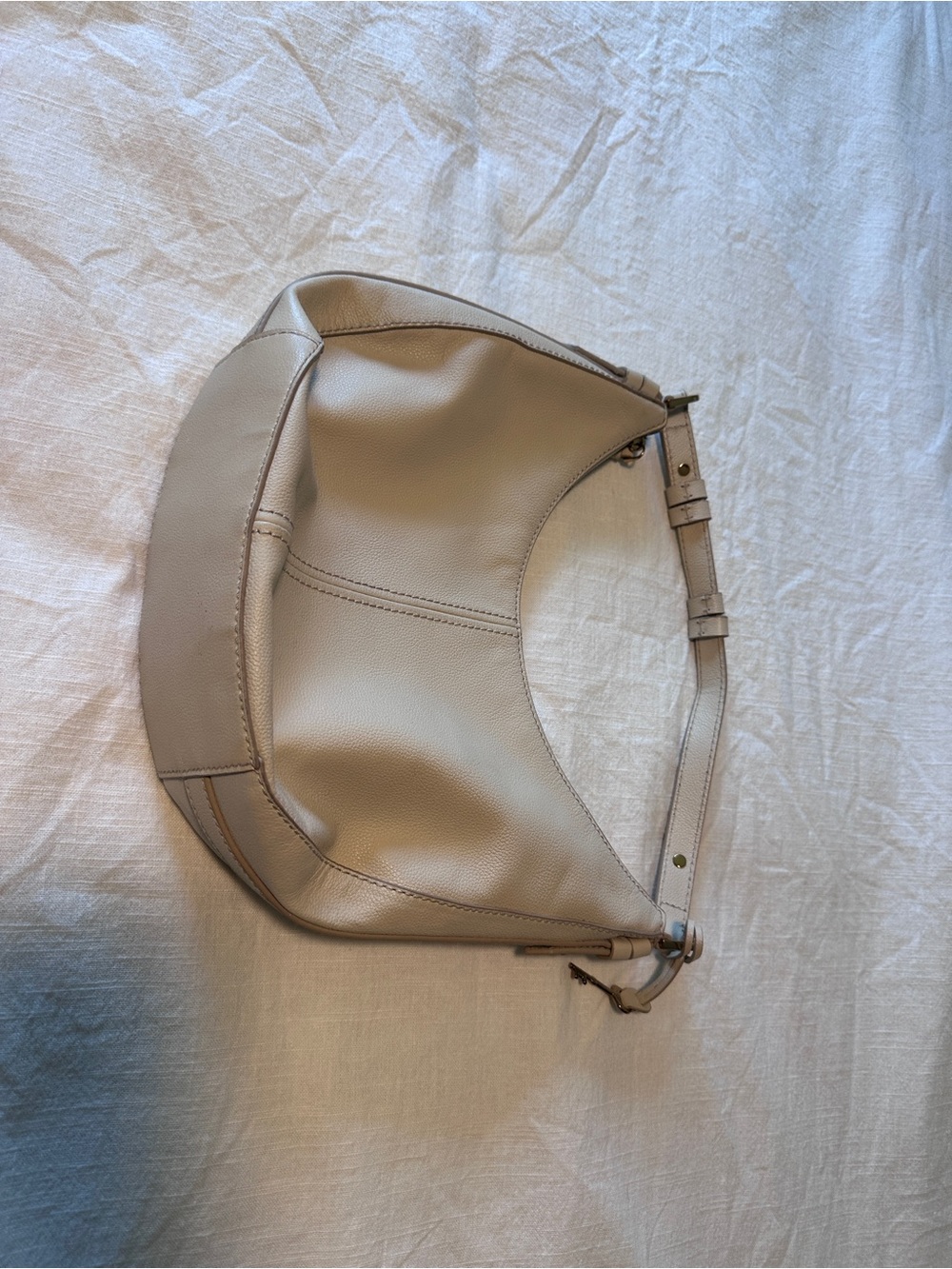 Fossil Cream Pebbled Leather Hobo Bag - Picture 5 of 7